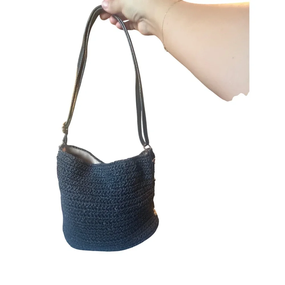 A.N.A by new crosspatch black & tan woven‎ crochet shoulder bag